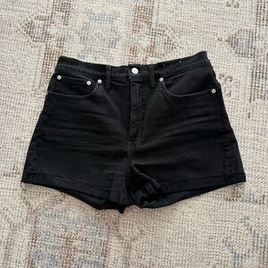 Madewell Black High Waist Denim Shorts